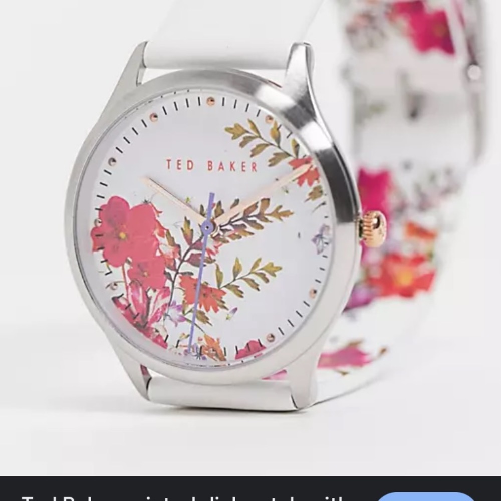Ted Baker “Belgravia” Floral Women’s Watch New Condition 🌸 white leather strap